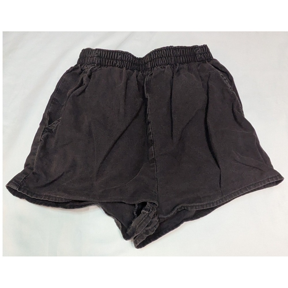 Women's Black Elastic-Waist Casual Shorts